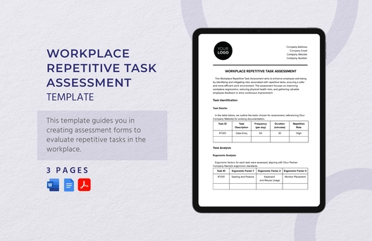 Workplace Repetitive Task Assessment Template
