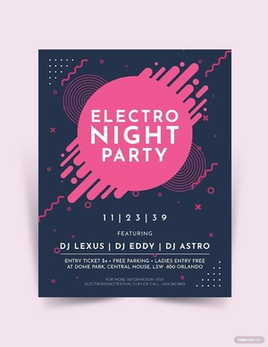 Electro Party Night Flyer Template