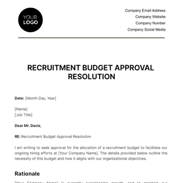 Free Recruitment Budget Approval Resolution HR Template to Edit Online