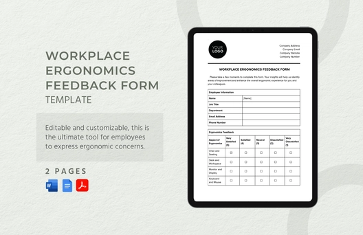 Workplace Ergonomics Feedback Form Template