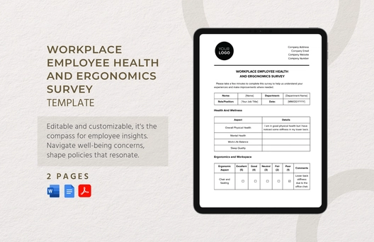 Workplace Employee Health and Ergonomics Survey Template
