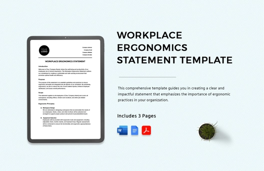 Workplace Ergonomics Statement Template