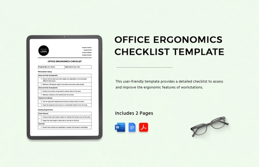 Office Ergonomics Checklist Template Office Ergonomics Checklist Template