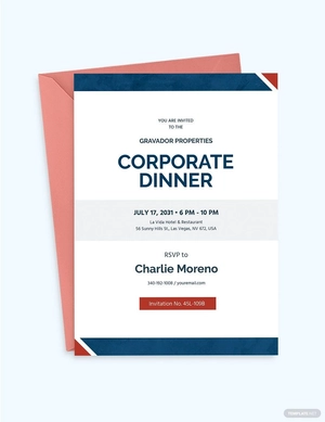 Corporate Dinner Invitation Template