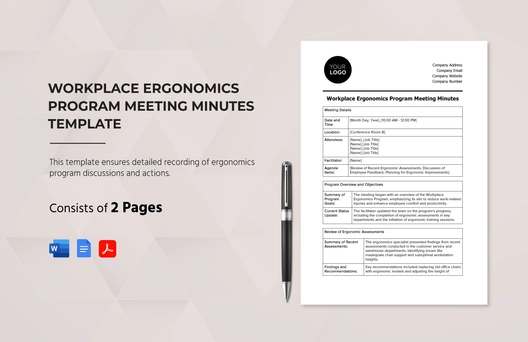 Workplace Ergonomics Program Meeting Minutes Template