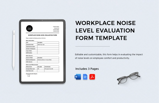 Workplace Noise Level Evaluation Form Template