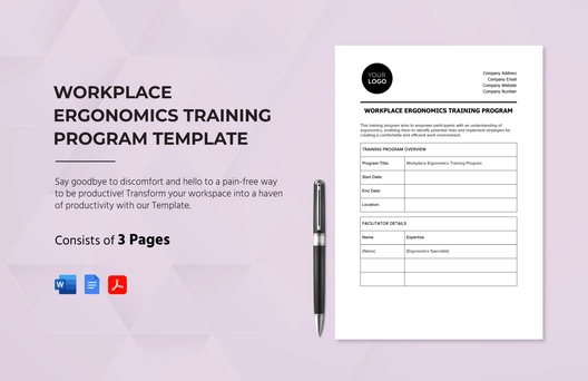 Workplace Ergonomics Training Program Template