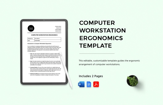 Computer Workstation Ergonomics Template