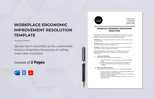 Workplace Ergonomic Improvement Resolution Template