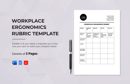 Workplace Ergonomics Rubric Template