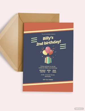 Retro Children's Party Invitation Template