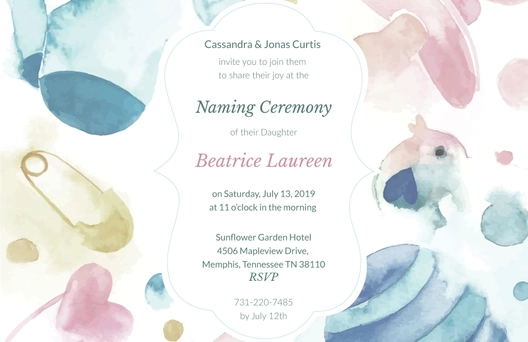 Naming Ceremony Invitation Template