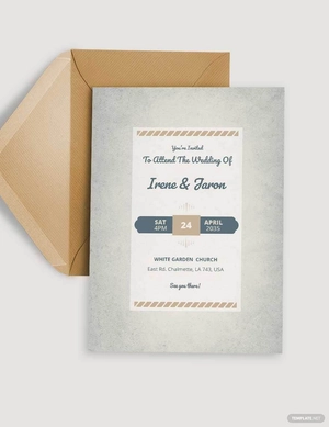 Retro Fall Wedding Invitation Template