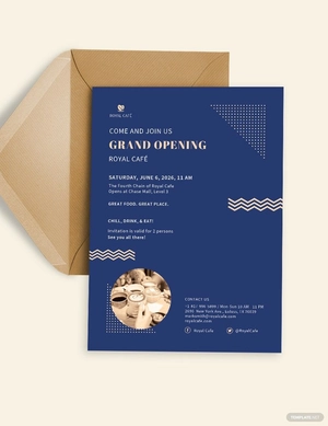 Royal Cafe Opening Invitation Template