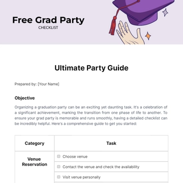 Free Grad Party Checklist Template to Edit Online
