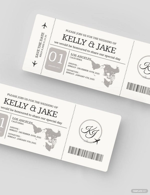 Save The Date Boarding Pass Invitation Template