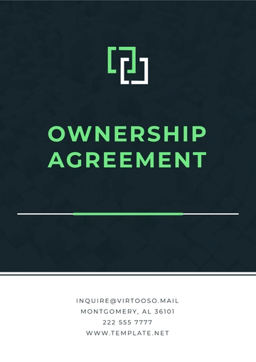 Free Ownership Agreement Template to Edit Online