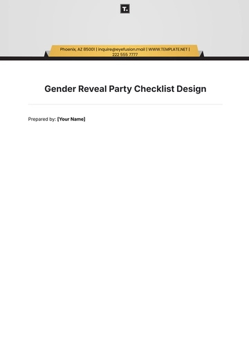 Free Gender Reveal Party Checklist Design Template to Edit Online