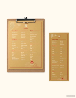Retro Chinese Menu Template