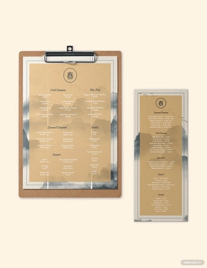 Chinese Restaurant Menu Template