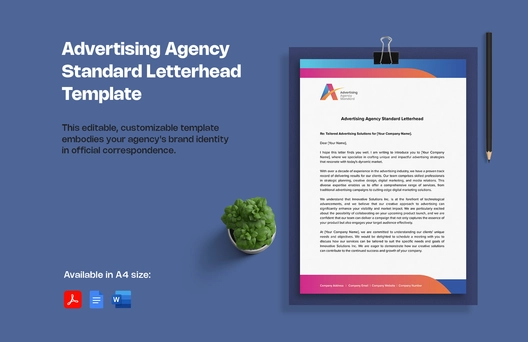 Advertising Agency Standard Letterhead Template