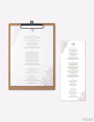 Fine Restaurant Dining Menu Template