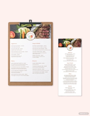 Fine Food Dining Menu Template
