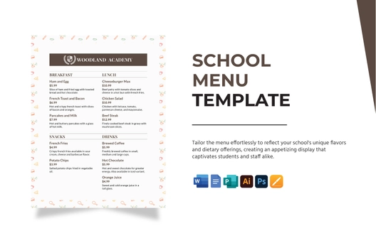 School Menu Template
