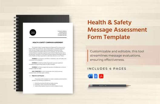 Health & Safety Message Assessment Form Template