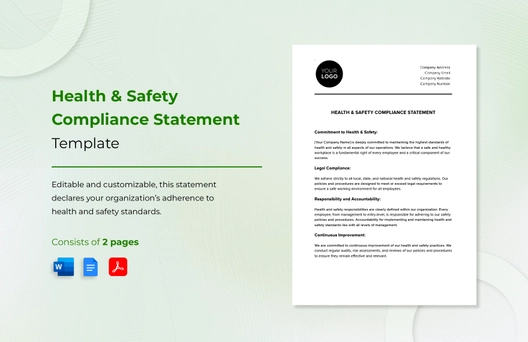 Health & Safety Compliance Statement Template
