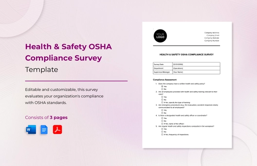 Health & Safety OSHA Compliance Survey Template