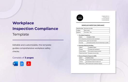 Workplace Inspection Compliance Template Workplace Inspection Compliance Template