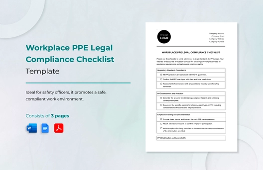 Workplace PPE Legal Compliance Checklist Template