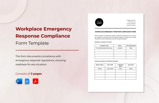 Workplace Emergency Response Compliance Form Template Workplace Emergency Response Compliance Form Template