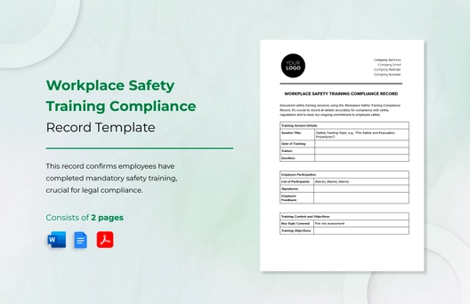 Workplace Safety Training Compliance Record Template