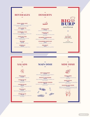 Restaurant Trifold Menu Template