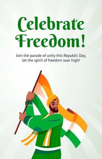 Free Republic Day Minimal Poster Template to Edit Online