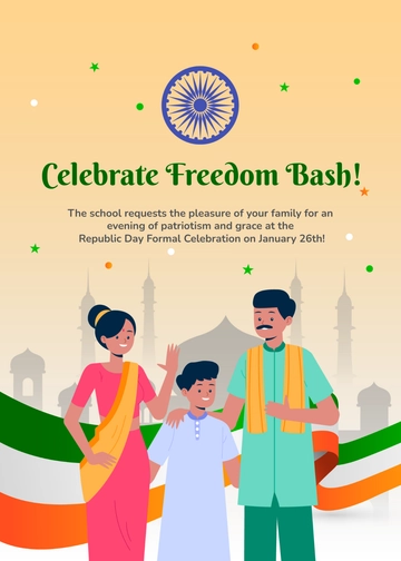 Free Republic Day Invitation to Parents Template to Edit Online