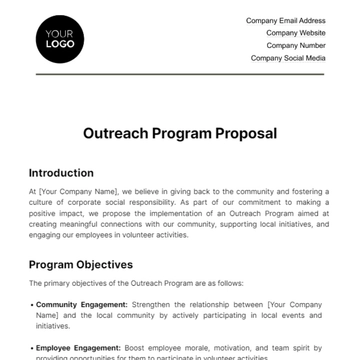 Free Outreach Program Proposal HR Template to Edit Online