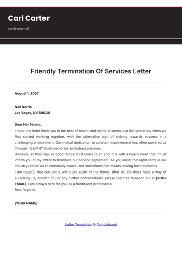 Free Friendly Termination of Services Letter Template to Edit Online