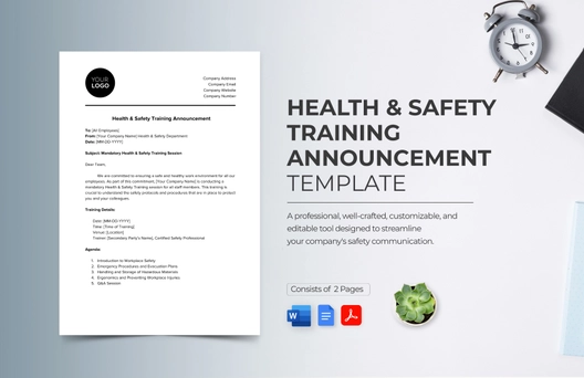 Health & Safety Training Announcement Template