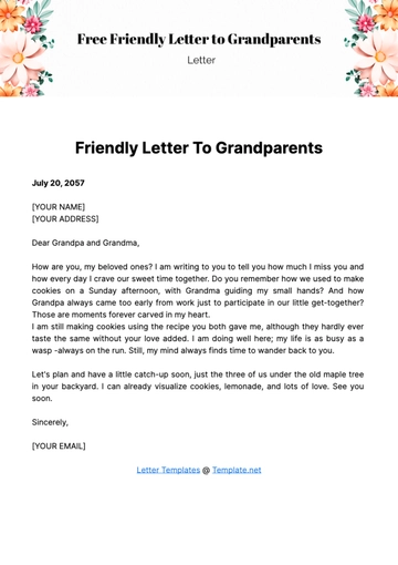 Free Friendly Letter to Grandparents Template to Edit Online