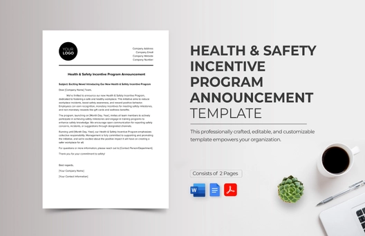 Health & Safety Incentive Program Announcement Template