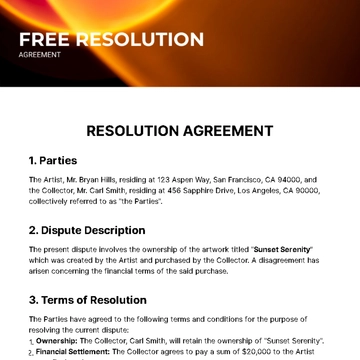 Free Resolution Agreement Template to Edit Online
