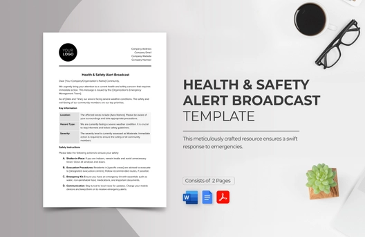 Health & Safety Alert Broadcast Template