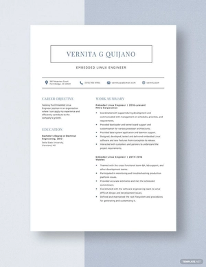 Embedded Linux Engineer Resume