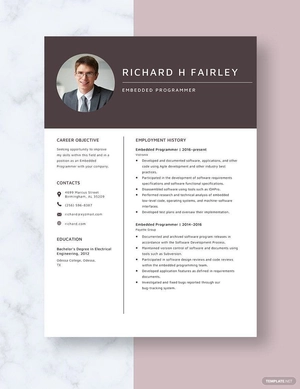 Embedded Programmer Resume