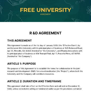 Free University Agreement Template to Edit Online