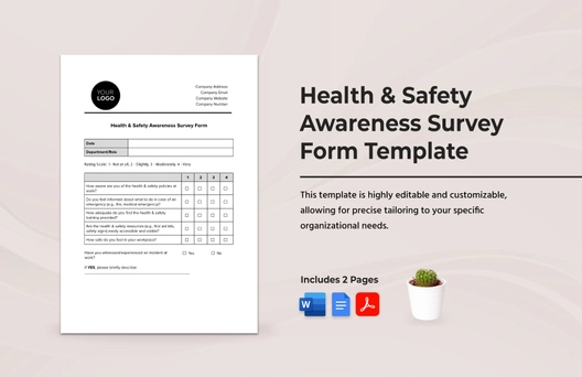 Health & Safety Awareness Survey Form Template