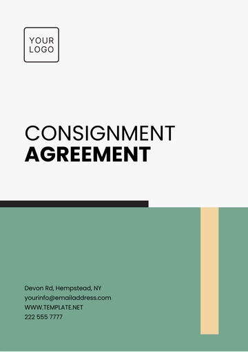 Free Consignment Agreement Template to Edit Online